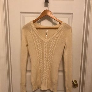Aeropostale Cream Cable knit sweater